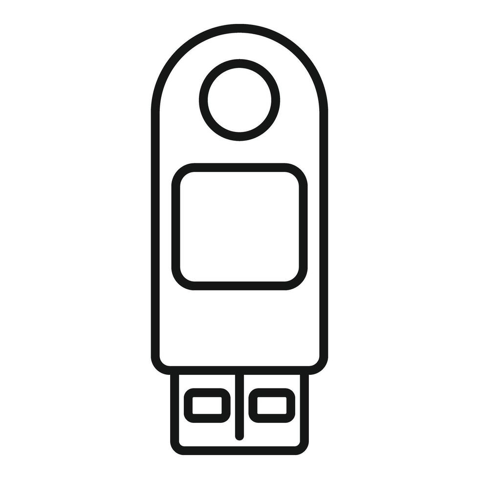 USB destello con contraseña icono contorno vector. teléfono carné de identidad proceso vector