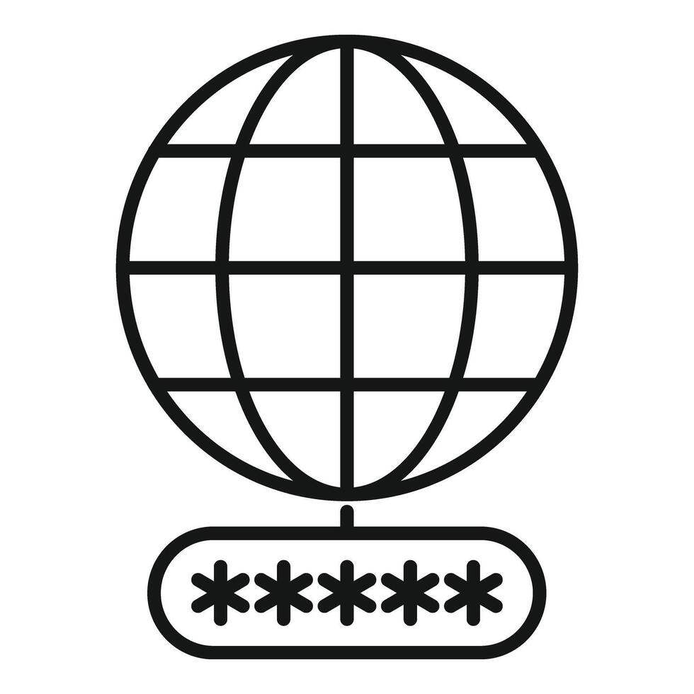 Global message alert icon outline vector. Phone safe account vector