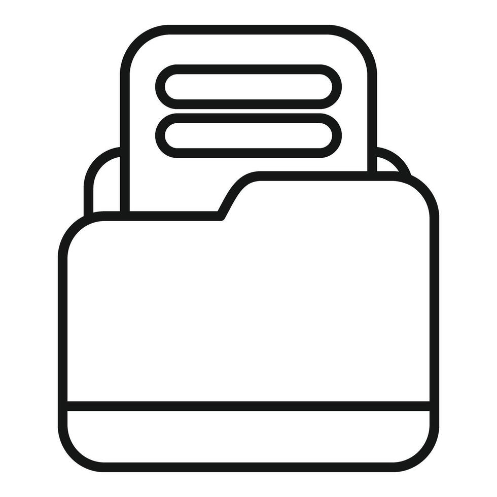 Folder password icon outline vector. Id process vector