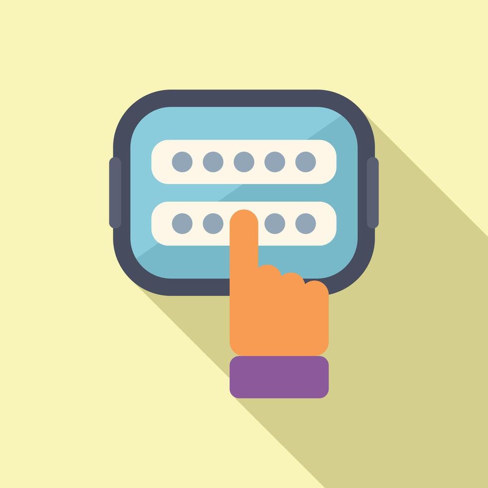 Change online password icon flat vector. Two factor verify vector