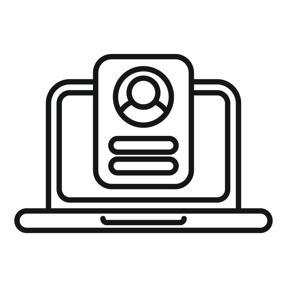 Laptop user access icon outline vector. Two factor authentication vector