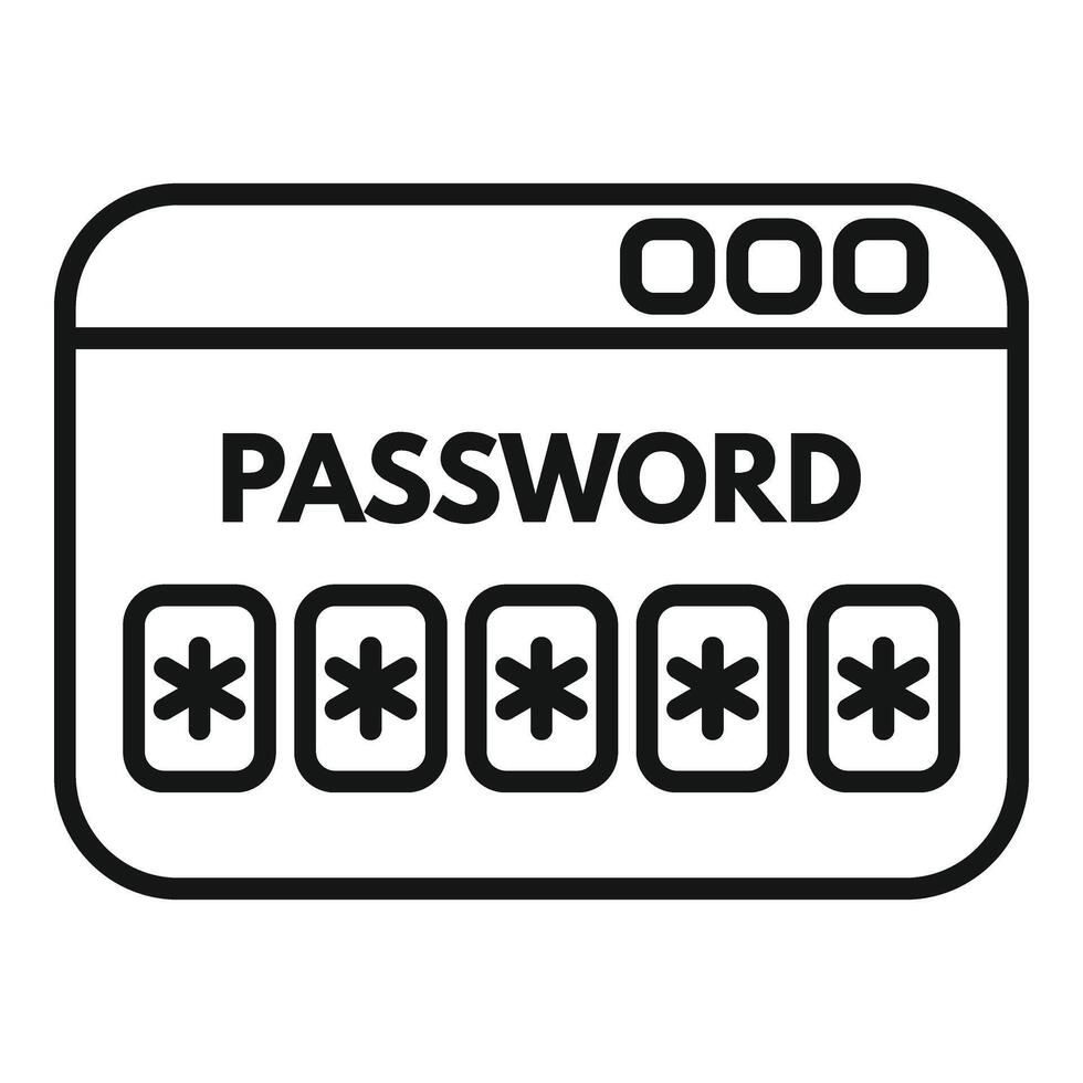 Web password icon outline vector. Change online view vector