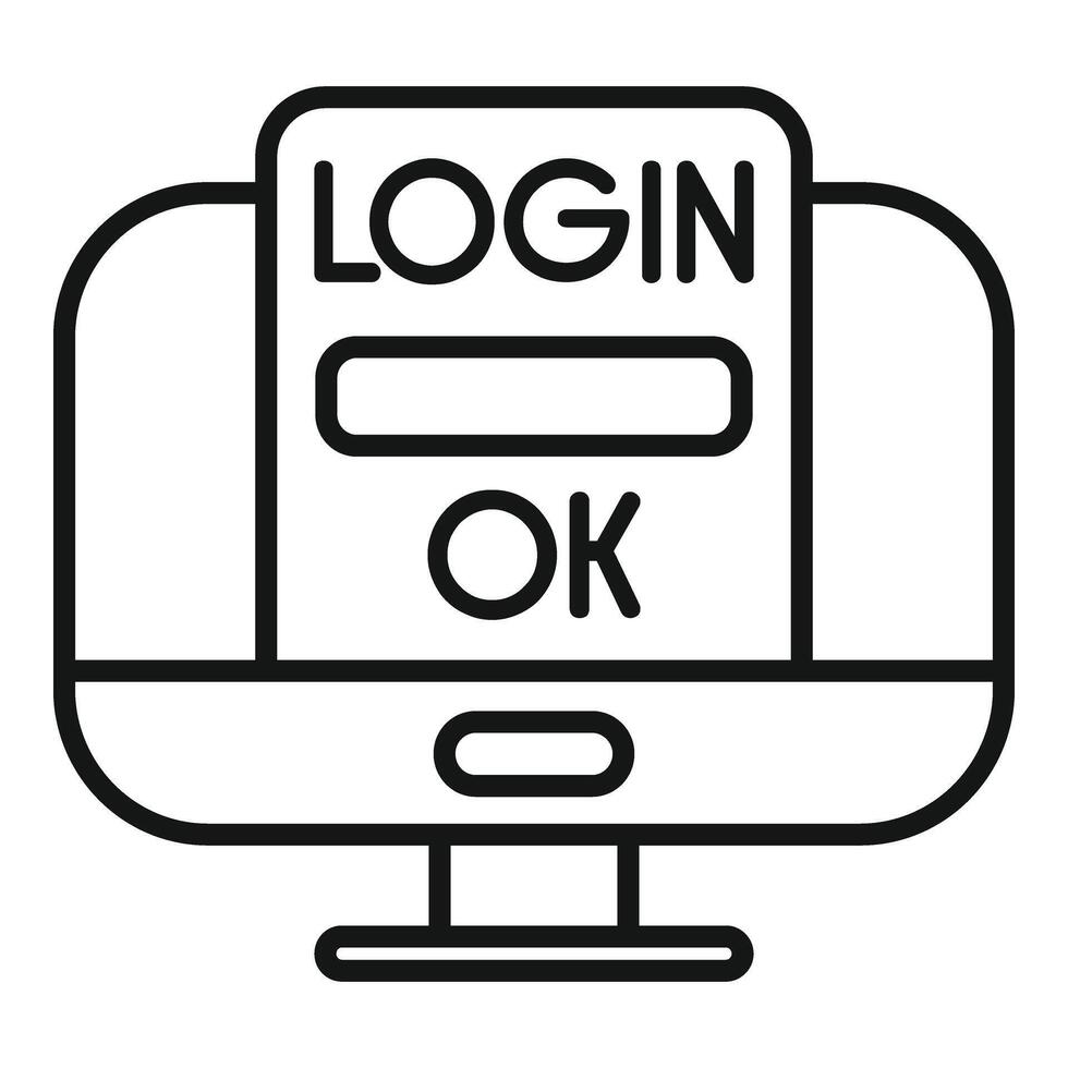 Login password user icon outline vector. Phone step safe vector