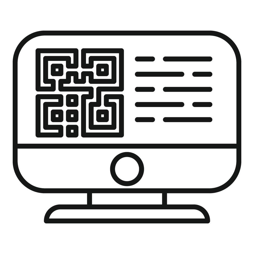 escanear qr código icono contorno vector. acceso computadora cuenta vector