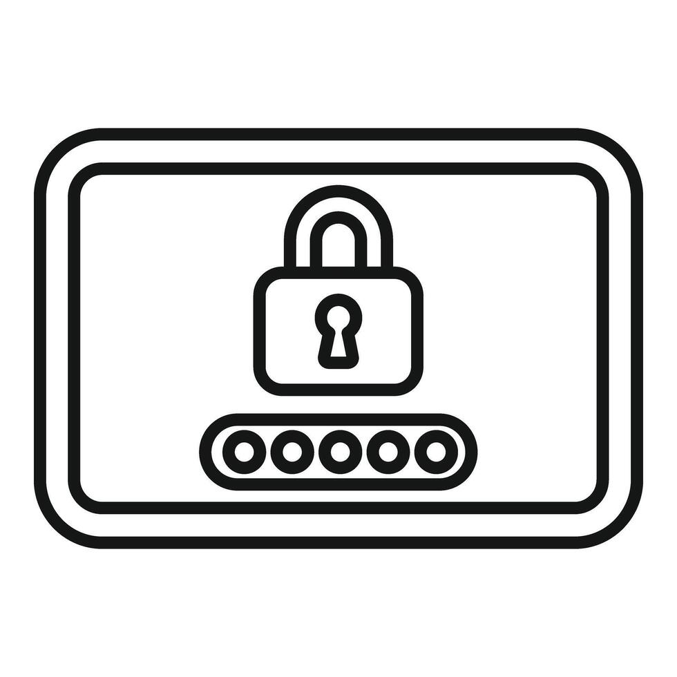 Tablet enter passcode icon outline vector. Access computer vector
