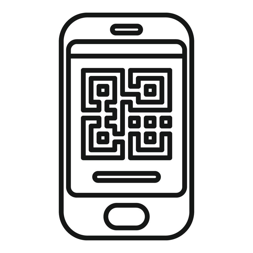 escanear qr código con teléfono icono contorno vector. iniciar sesión cuenta vector