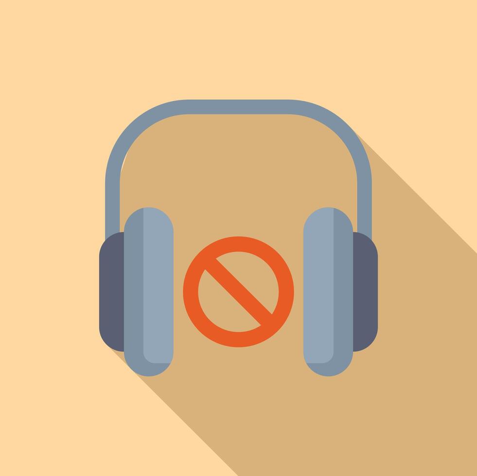 No sonido auriculares icono plano vector. acústico aparato vector