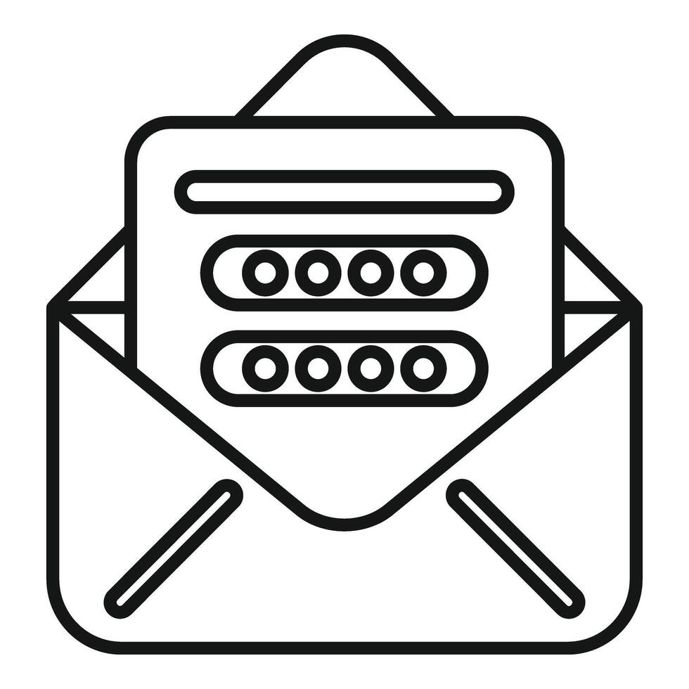 Safe new mail icon outline vector. Step safe cellular vector