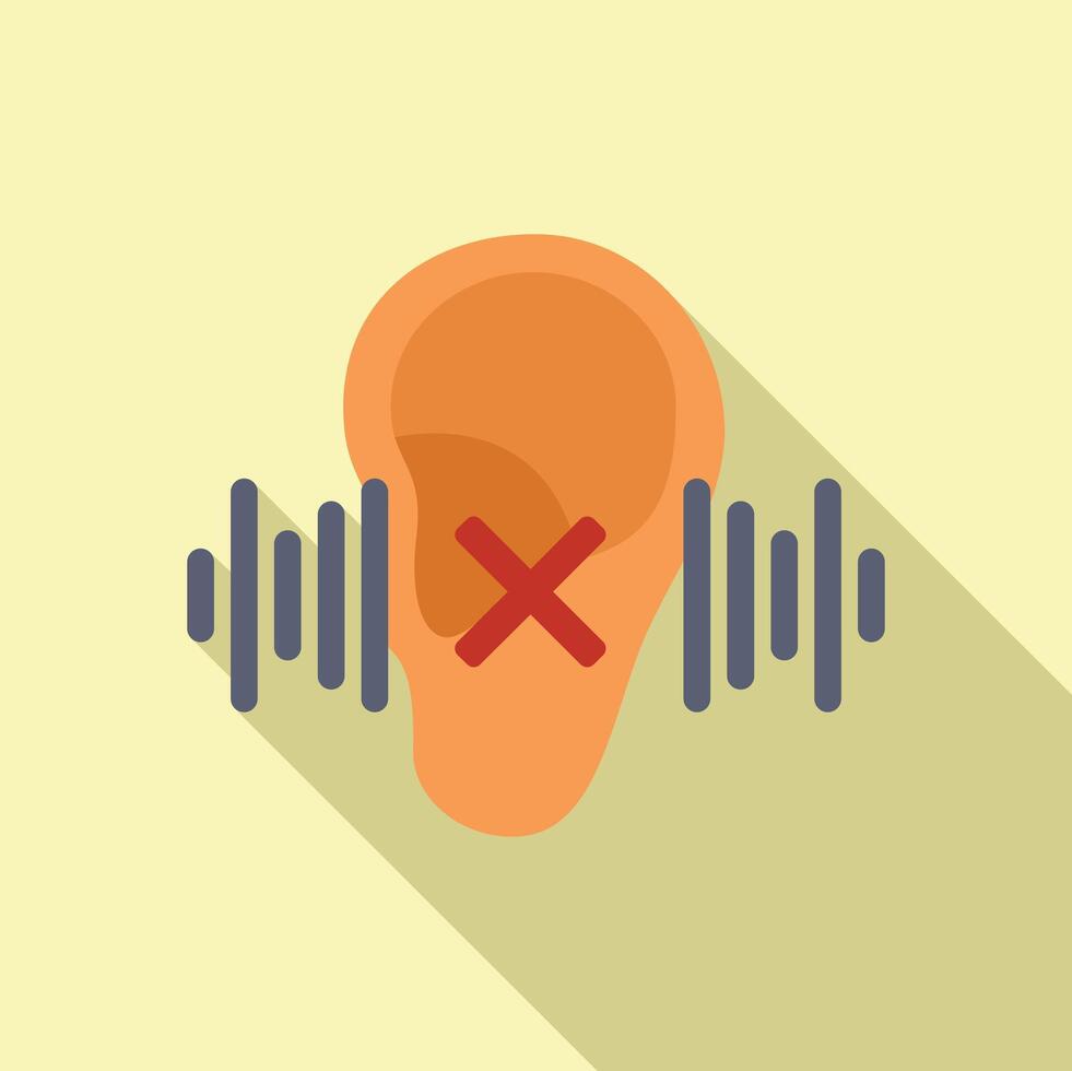 Ear deafness icon flat vector. Hearing aid help vector