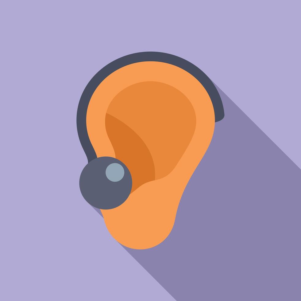 Hearing aid tool icon flat vector. Sign web education vector