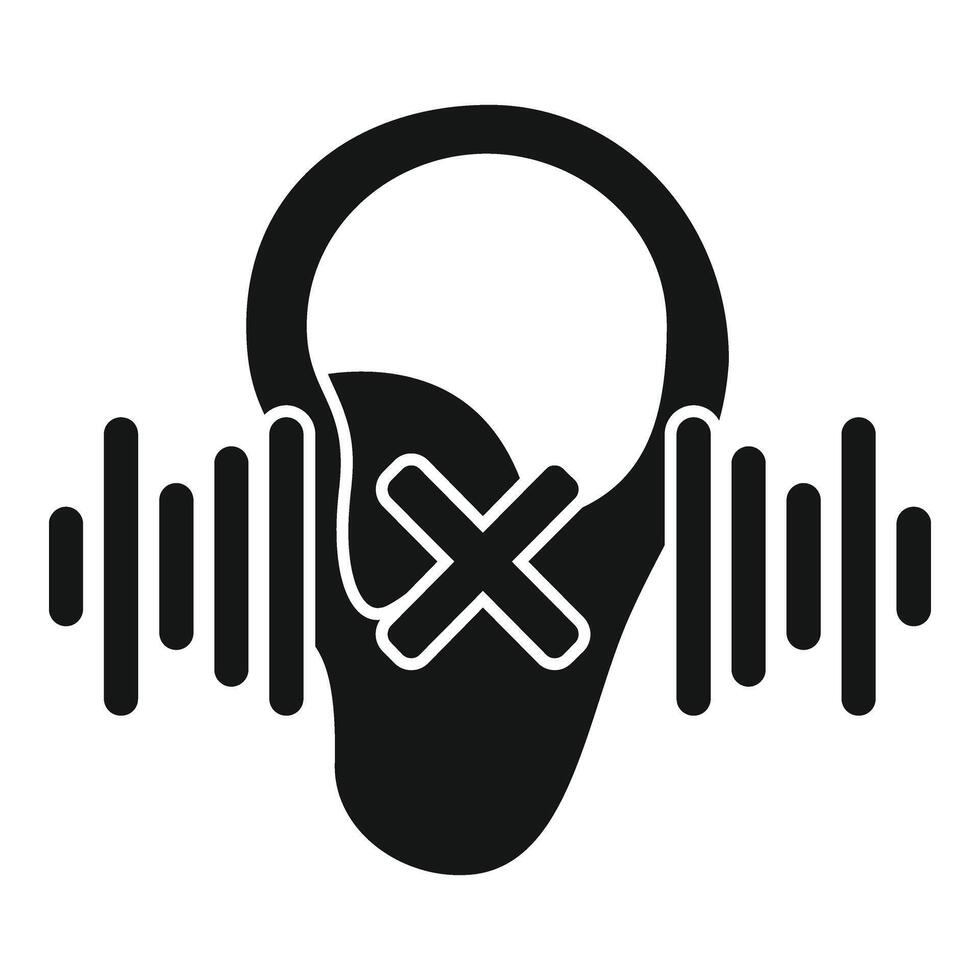 Ear deafness icon simple vector. Hearing aid help vector