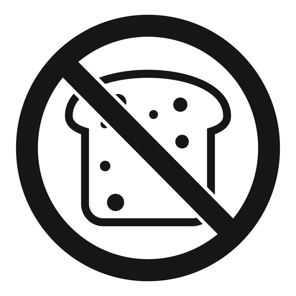 Restricted bread eat icon simple vector. Gluten intolerance vector