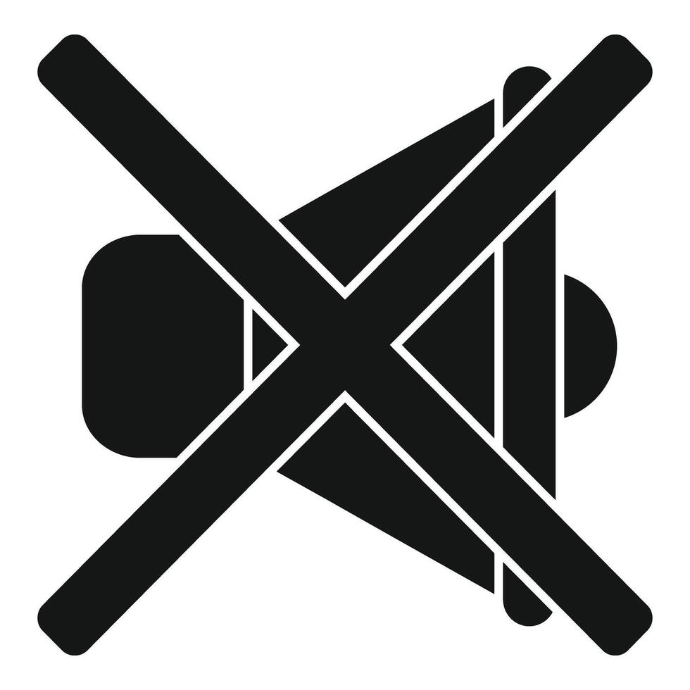 Mute sound icon simple vector. Deafness acoustic implant vector