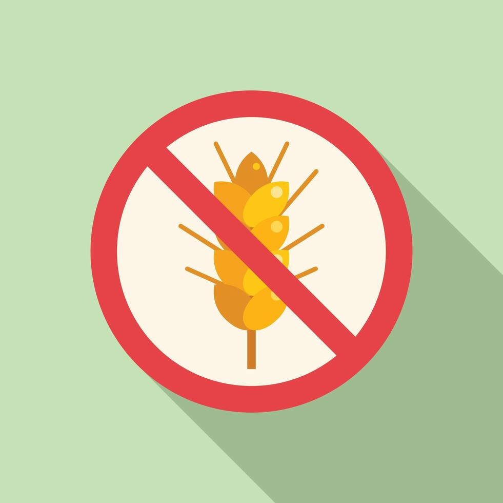 Wheat grain plant icon flat vector. Gluten intolerance vector