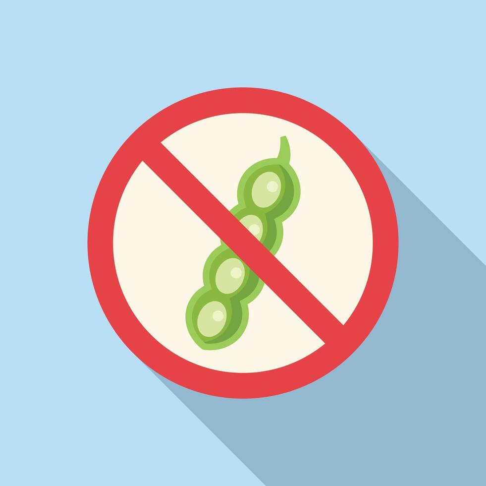 Intolerance of beans icon flat vector. Free non gmo vector