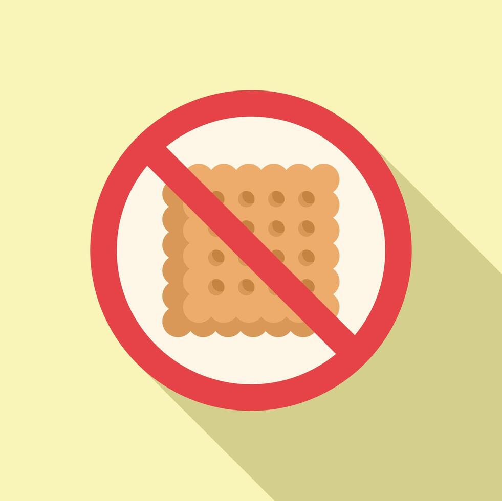Restricted crackers icon flat vector. Gluten intolerance health vector