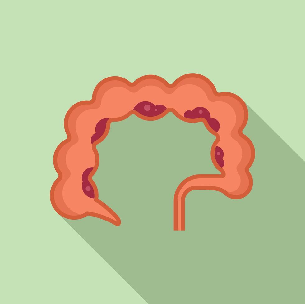 Intestinal healthy problems icon flat vector. Gluten intolerance vector