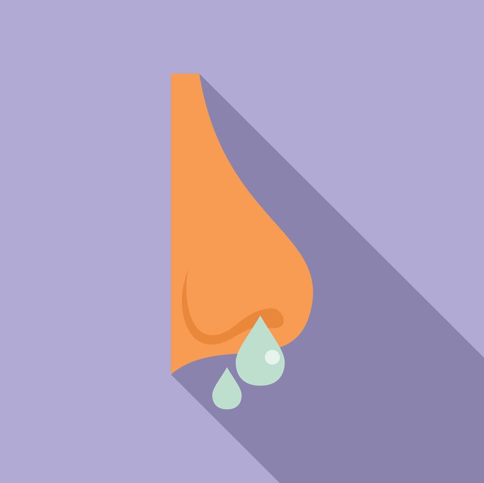 Allergy nose problems icon flat vector. Gluten intolerance vector