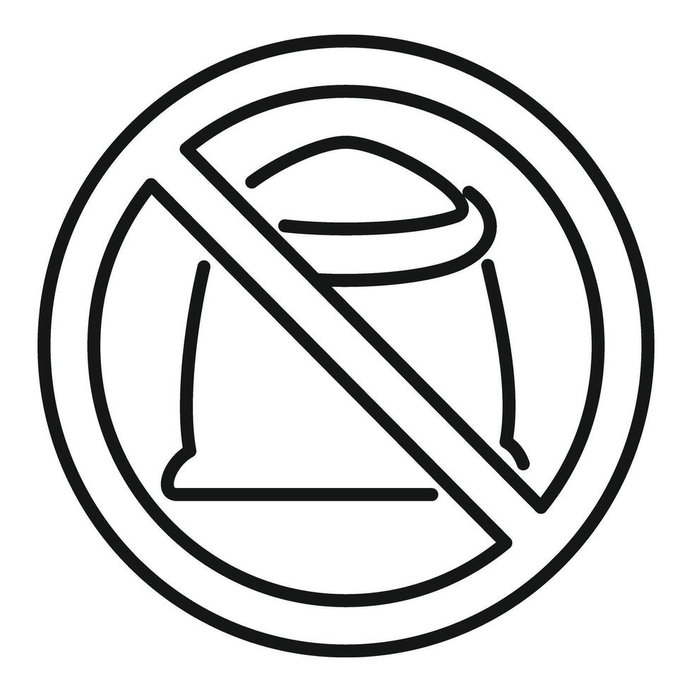 Bakery flour sack restricted icon outline vector. Gluten intolerance vector