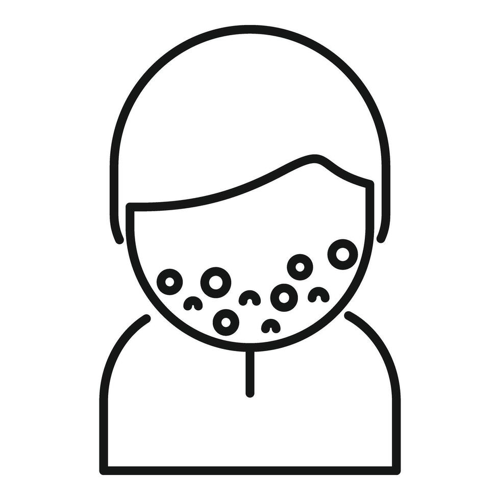 Allergic person face icon outline vector. Organic disease vector