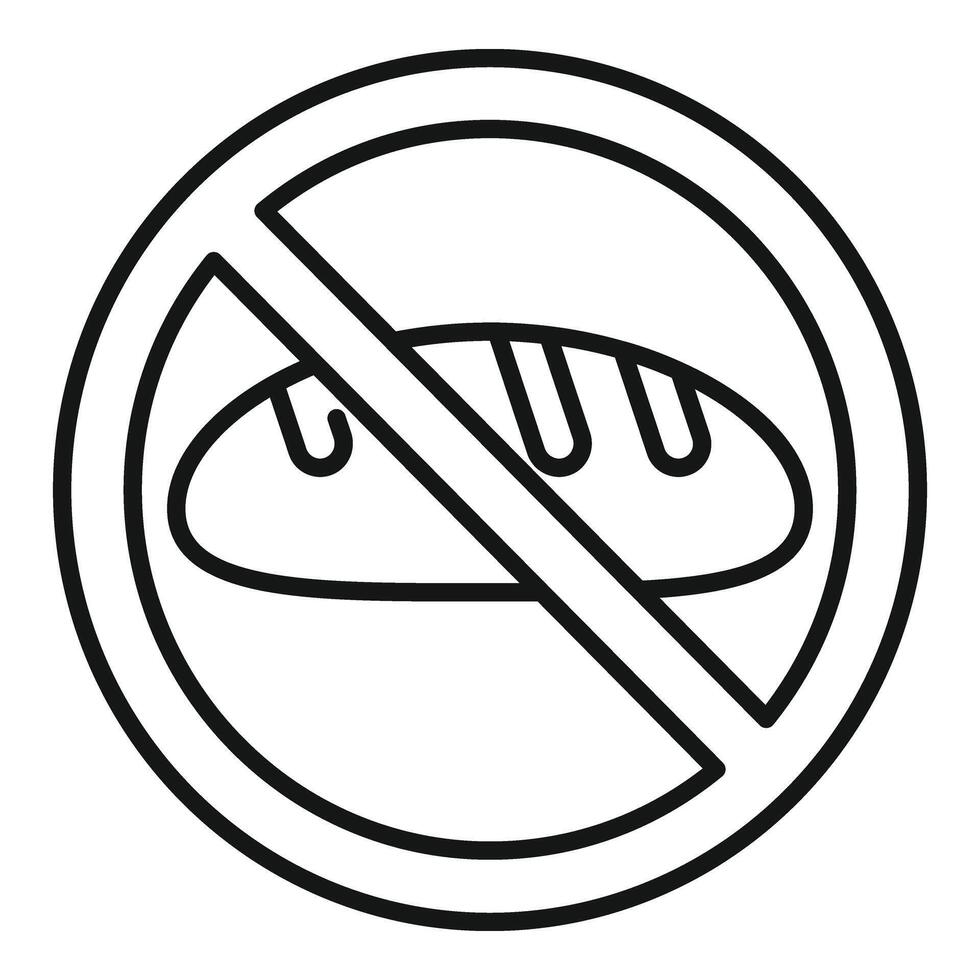No bakery food icon outline vector. Gluten intolerance vector