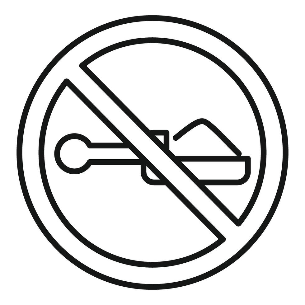 No flour using icon outline vector. Gluten intolerance food vector