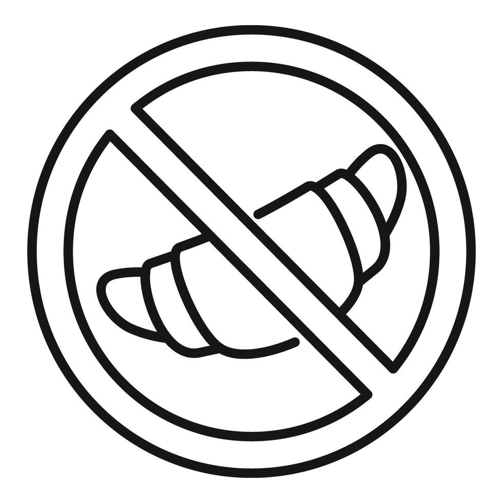 Fresco cuerno comida icono contorno vector. gluten intolerancia vector