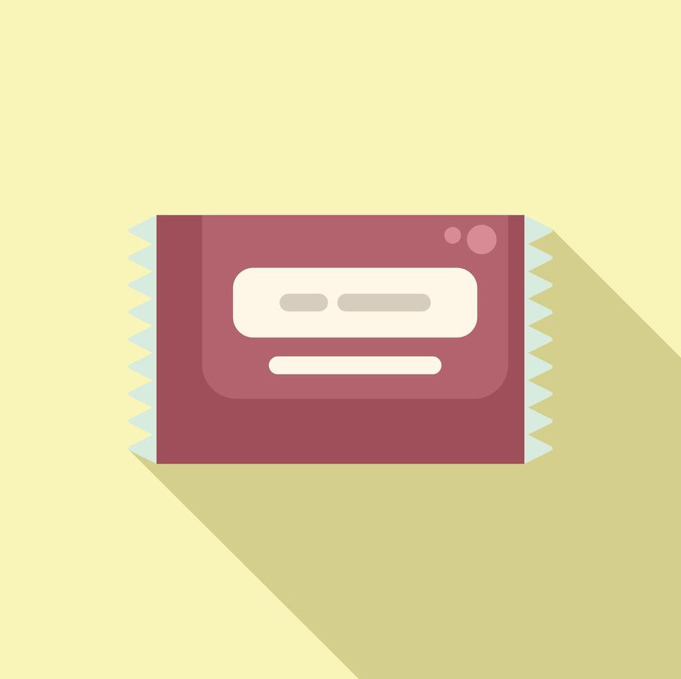 Tasty snack pack icon flat vector. Shop packet machine vector