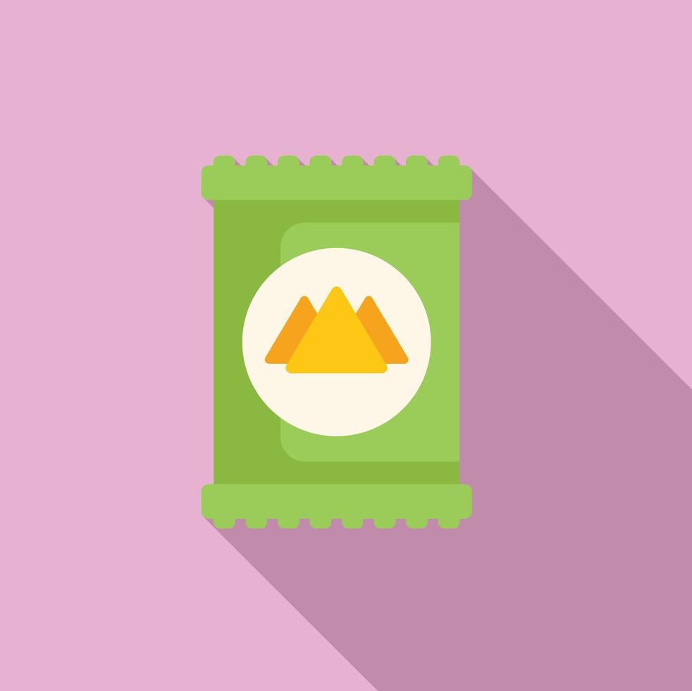 Fast snack pack icon flat vector. Food machine pack vector