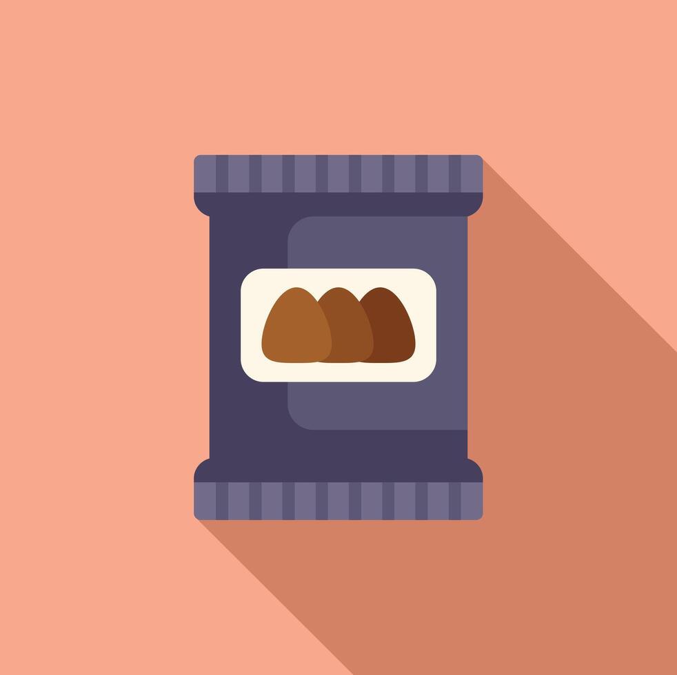 Chocolate snack pack icon flat vector. Sweet candy vector