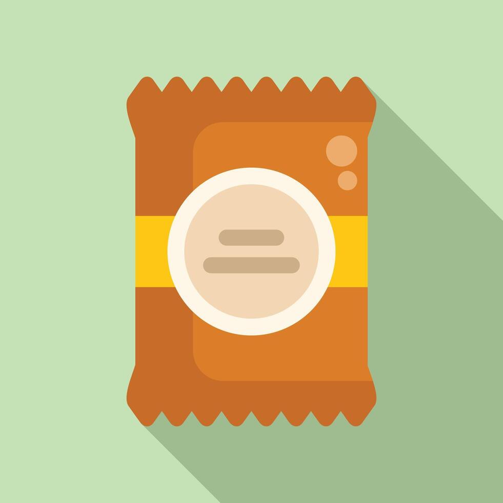 Snack bag icon flat vector. Cereal package food vector