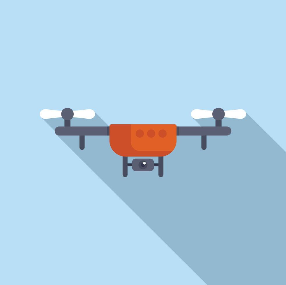 Aerial videography icon flat vector. Drone filming vector