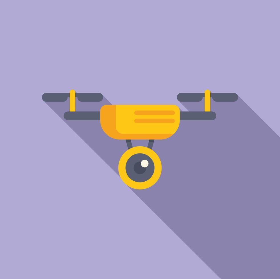 4k video drone icon flat vector. Filming vehicle vector