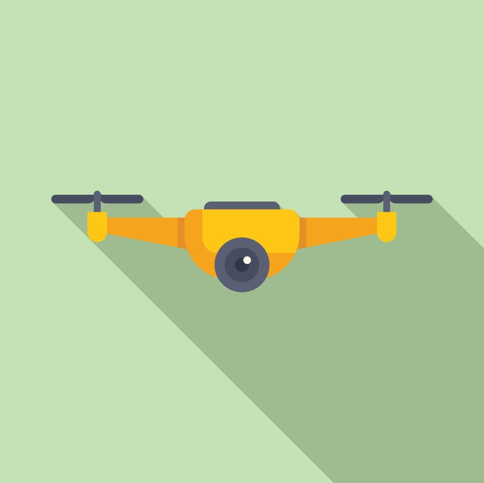 Inspection layout drone icon flat vector. Aerial filming vector