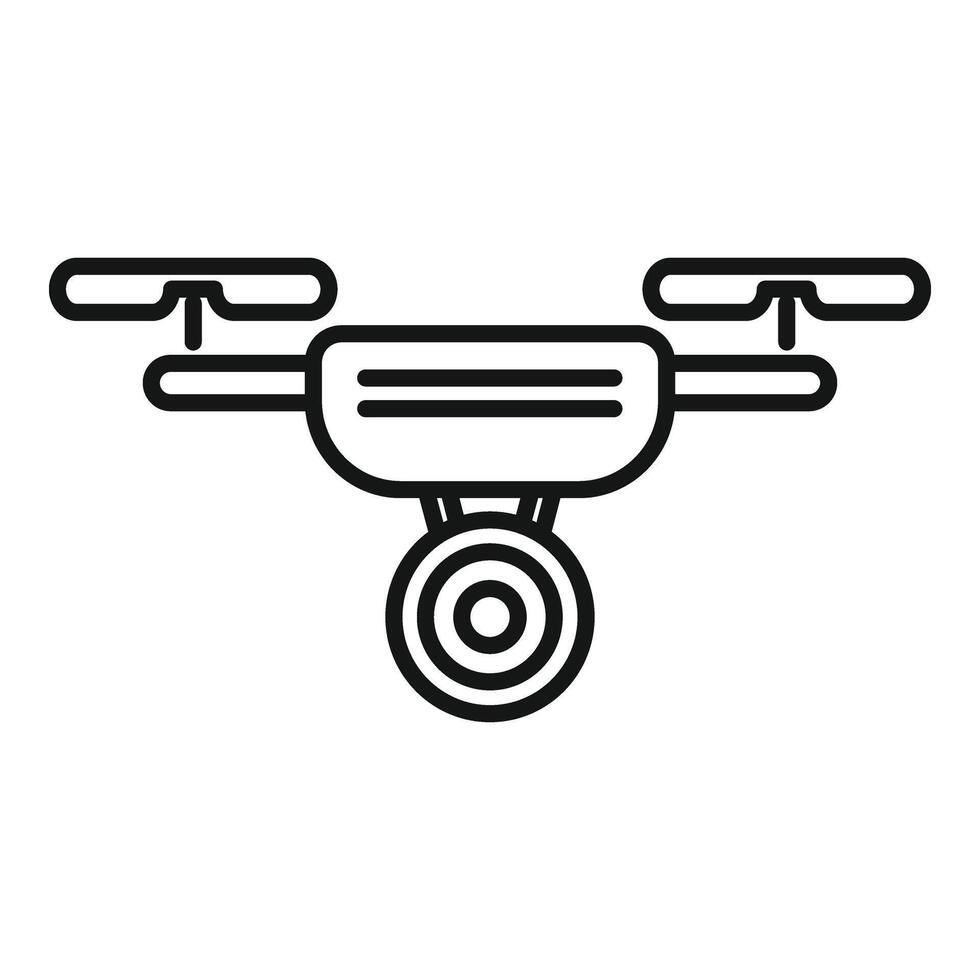 Modern small drone icon outline vector. Air operator vector