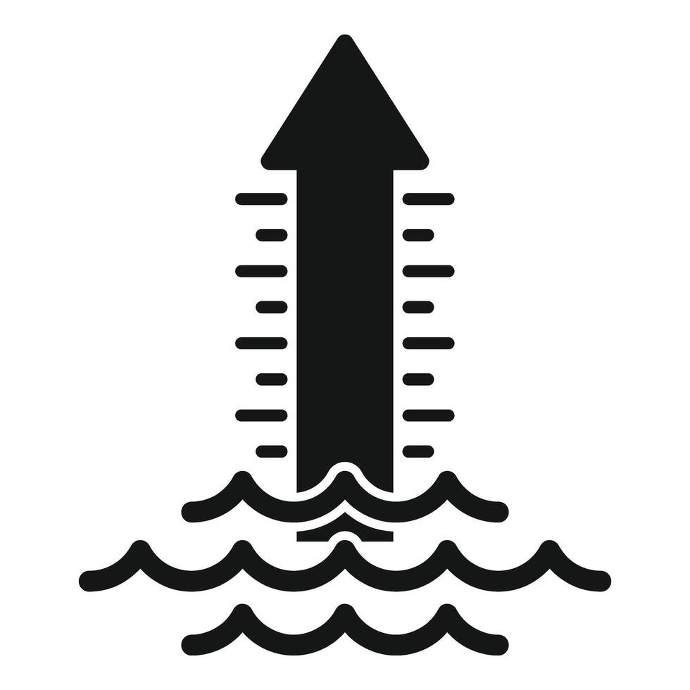 Sea level coast icon simple vector. Warming effect vector