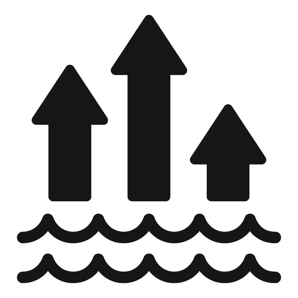 Sea level rise coastal icon simple vector. Global eco problem vector