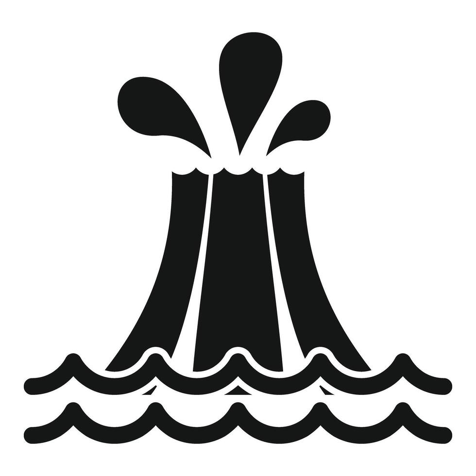 Aquatic volcano eruption icon simple vector. Costal city flood vector