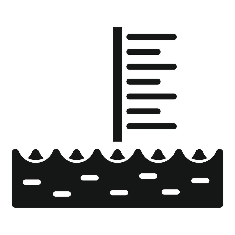 Sea level rise icon simple vector. Global climate change vector