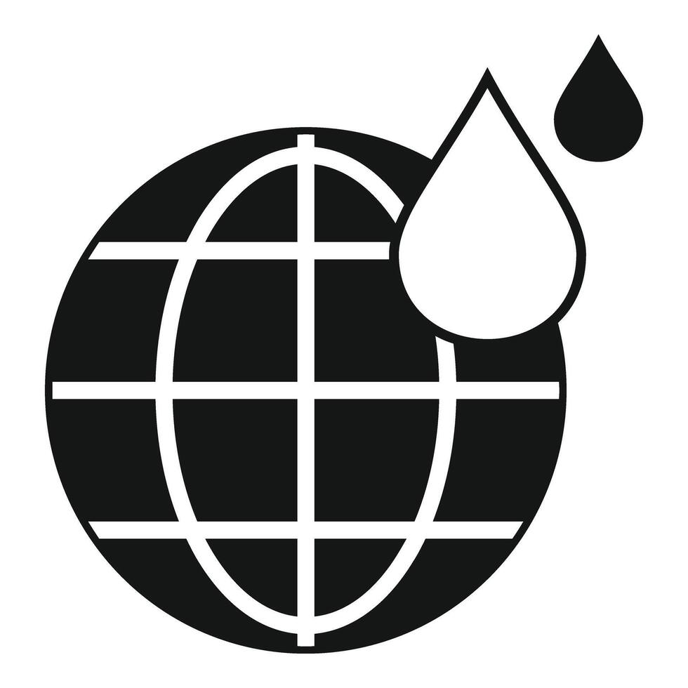 Global sea level rise icon simple vector. Coastal city flood risk vector