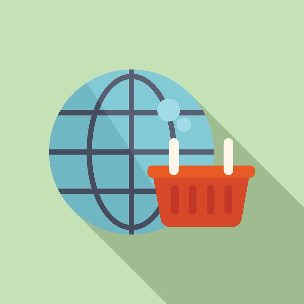 global en línea Tienda icono plano vector. negocio cliente Servicio vector