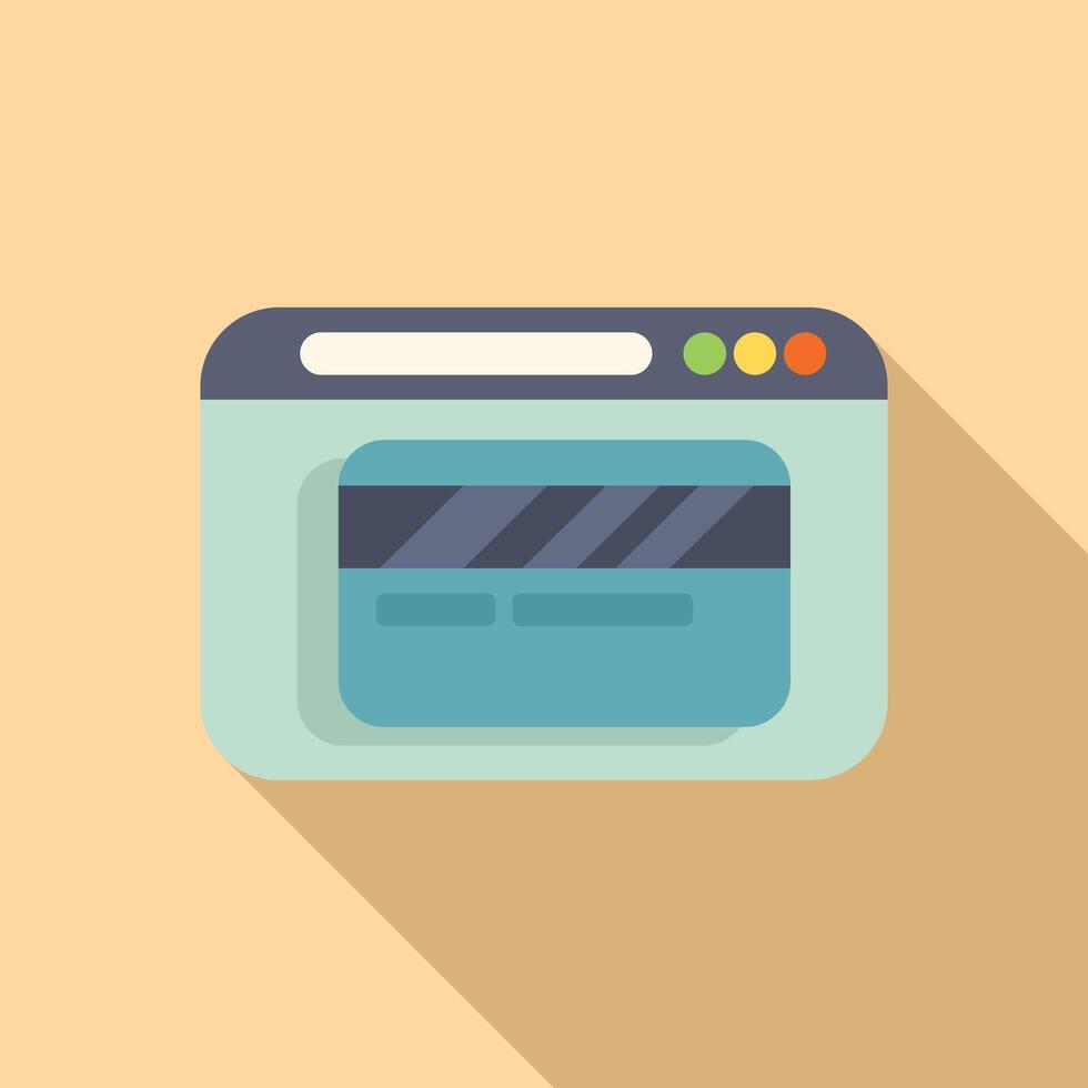 Online credit card store icon flat vector. Market order vector