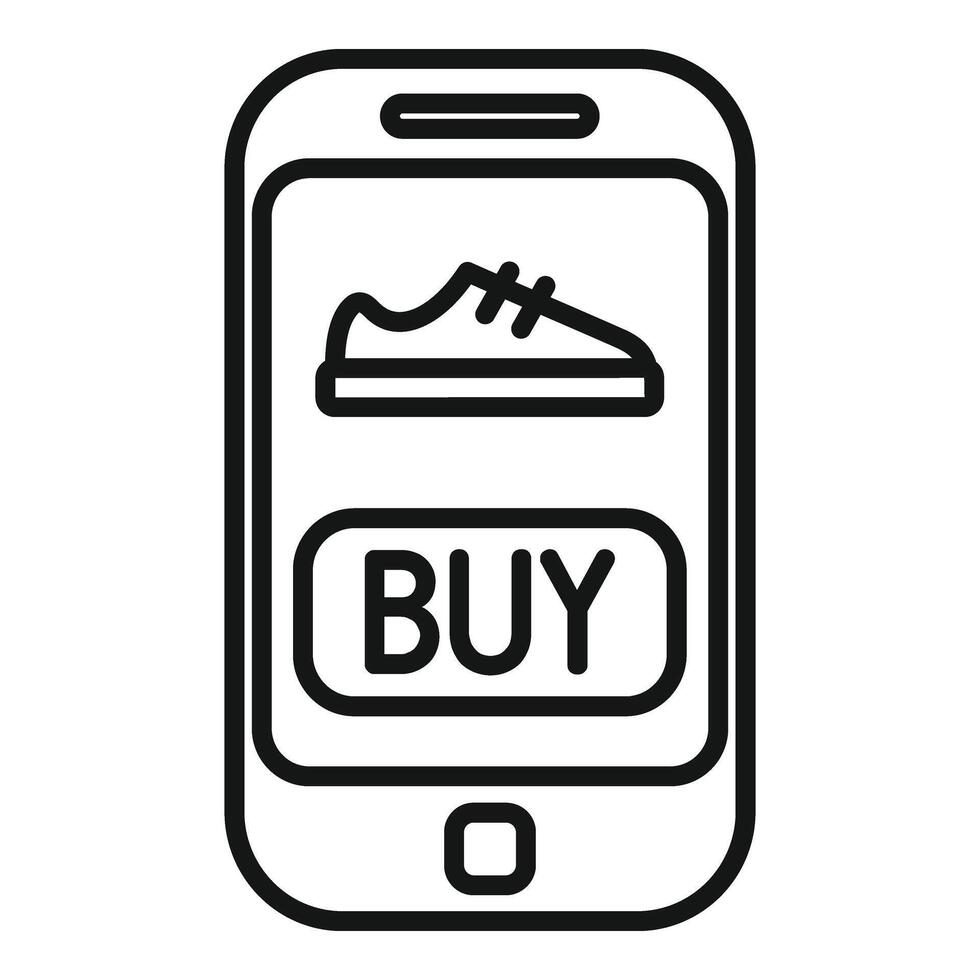Buy shoes online icon outline vector. Store sale market vector
