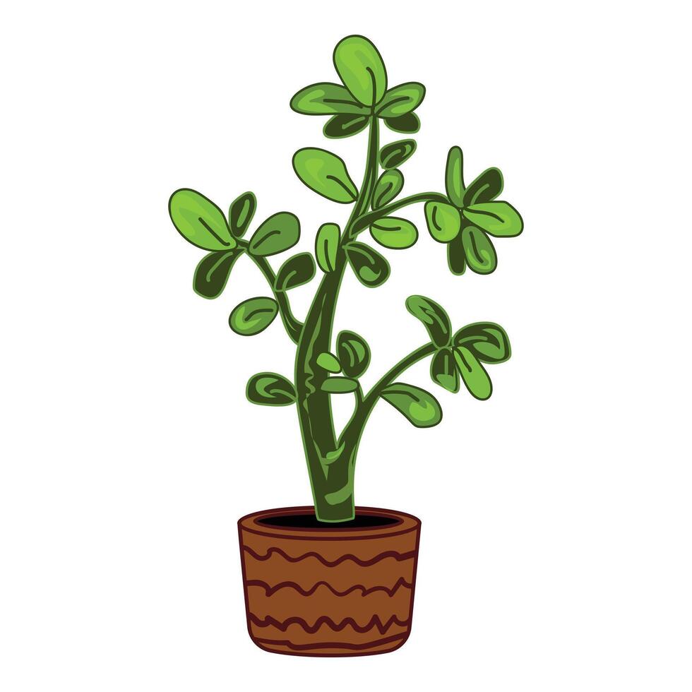 Succulent tree plant pot icon cartoon vector. Blossom jungle vector