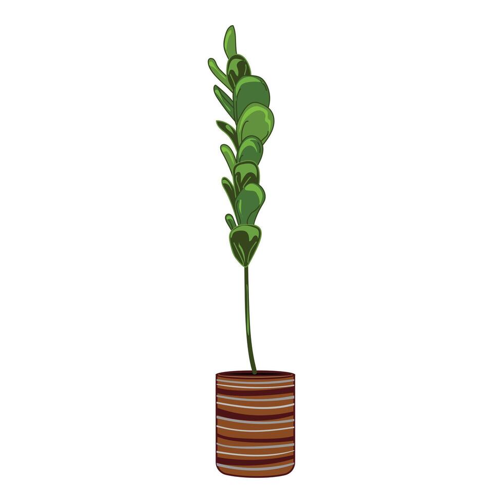 Thin houseplant icon cartoon vector. Plant pot container vector