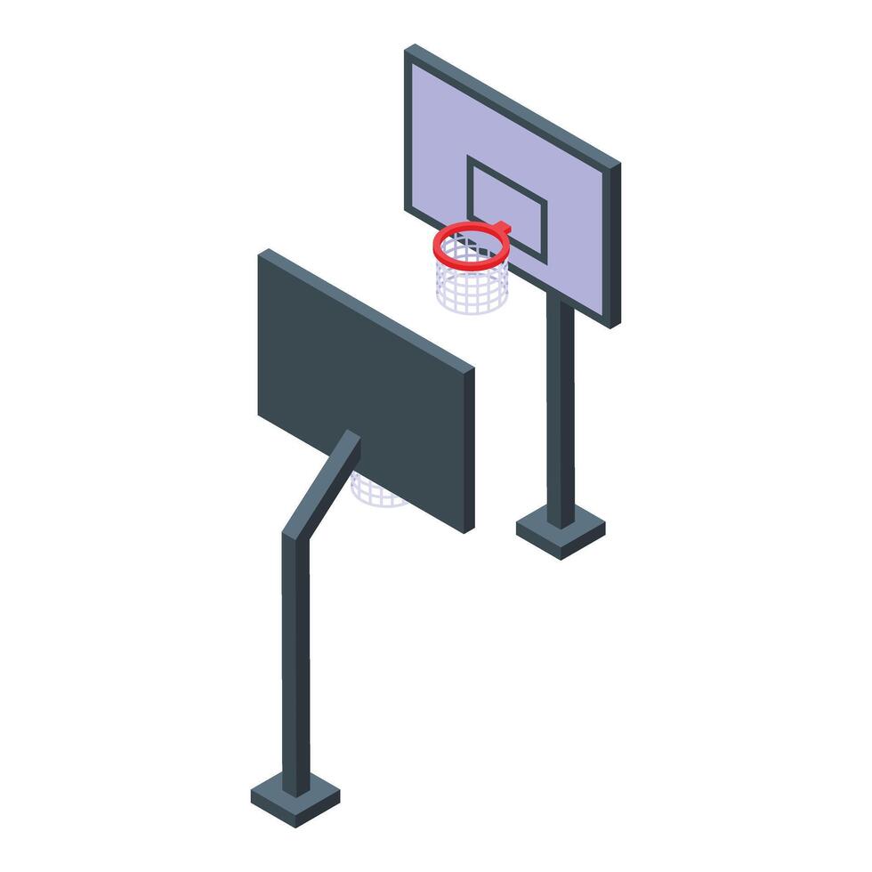 baloncesto campo tableros icono isométrica vector. deporte equipo vector