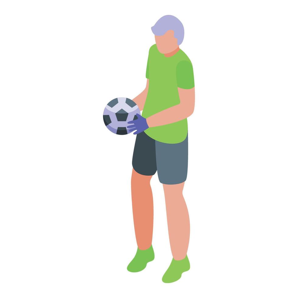 fútbol antiguo portero icono isométrica vector. deporte al aire libre jugar vector