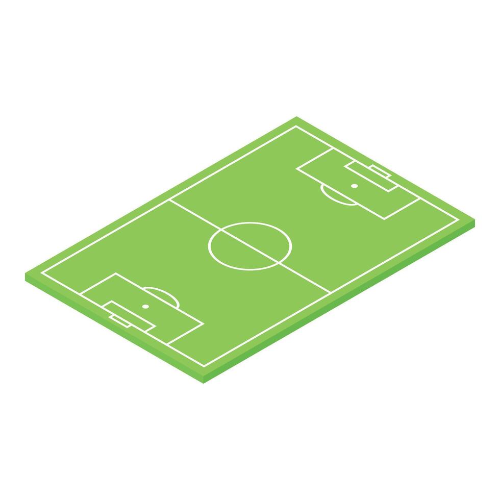 Green soccer field icon isometric vector. Place sport play vector