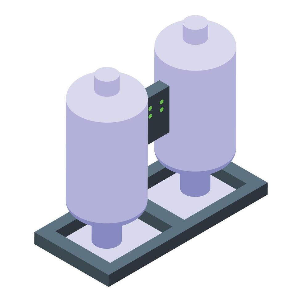 Tank gas energy icon isometric vector. Biogas sector pump vector