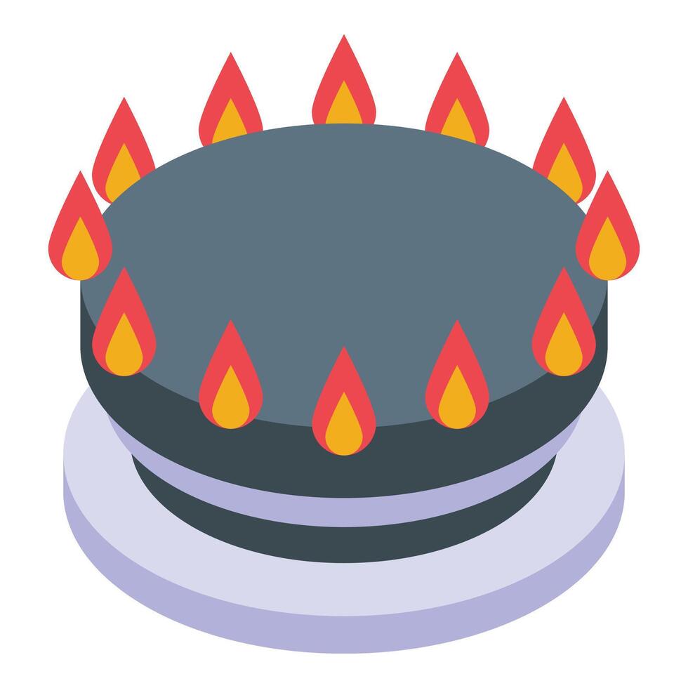 Burning gas stove icon isometric vector. Home using energy vector